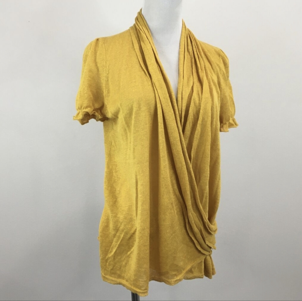 Anthropologie Marigold Linen Sweater